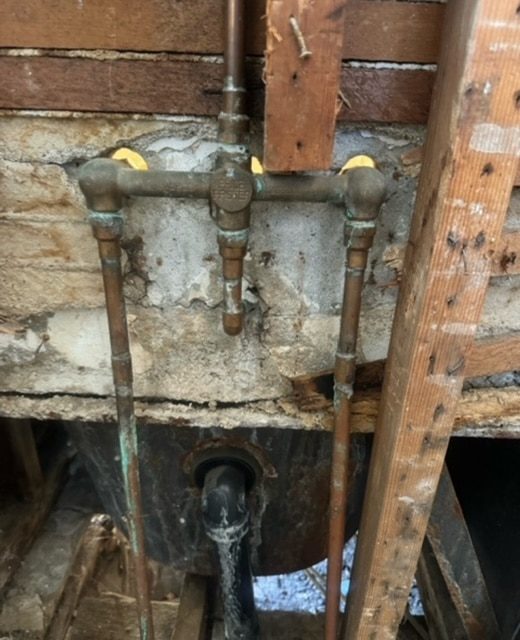 Water line repair behind wall