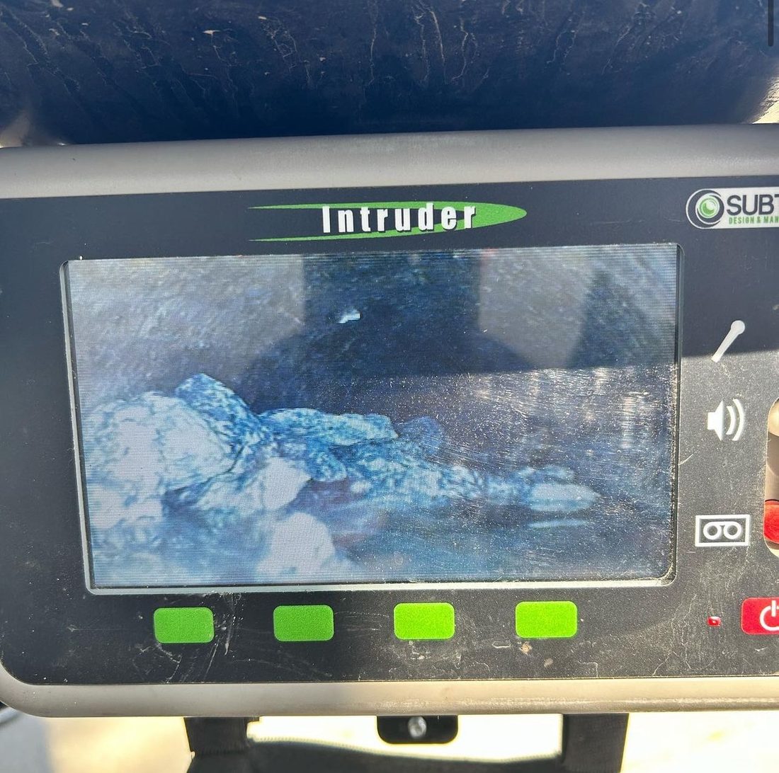 Sewer line root intrusion located by camera